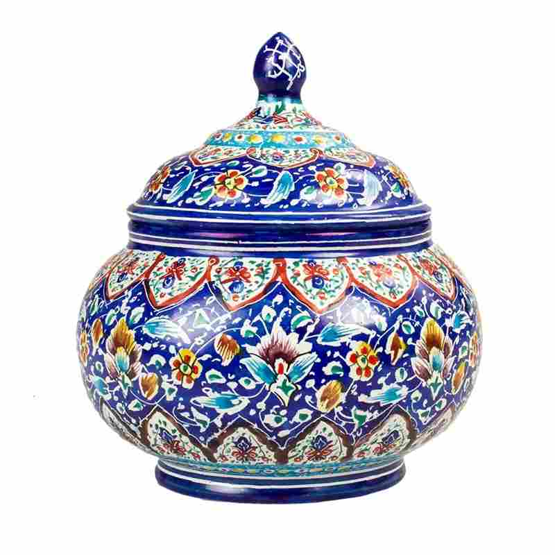 تصویر 2 از قندان مسی میناکاری اصفهان با کیفیت ممتاز و طرح های چشم نواز